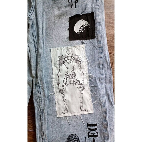 Death Note Denim Jeans Sz 13 Hot Topic Pants Wide Leg Akira VIZ MEDIA Anime Art - Picture 9 of 13
